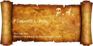 Pimpedli Ada névjegykártya
